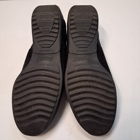 MUNRO Womens 8.5W Wide Joliet Black Comfort Shoes Sneaker Suede Arch Support USA - Picture 6 of 14